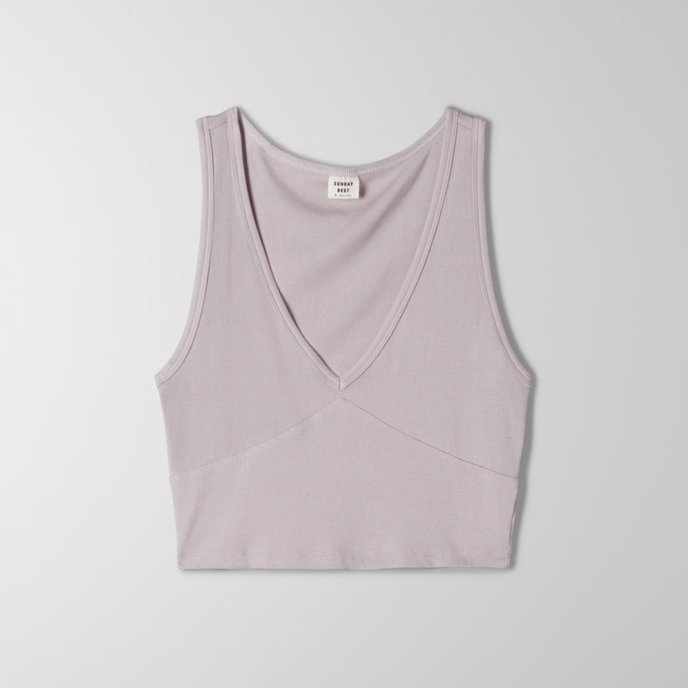 NWT Aritzia Sunday Best Atlas Tank | Cropped, ribbed V-neck tank top